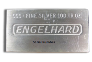 100 oz Silver Bar - Engelhard (Poured/Extruded)