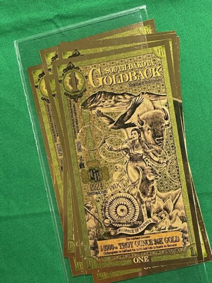 South Dakota 1 Goldback 1/1000th Troy Ounce 24k Gold Currency 2024