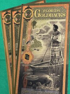 Florida 2 Goldback 1/500th Troy Ounce 24k Gold Currency 2025